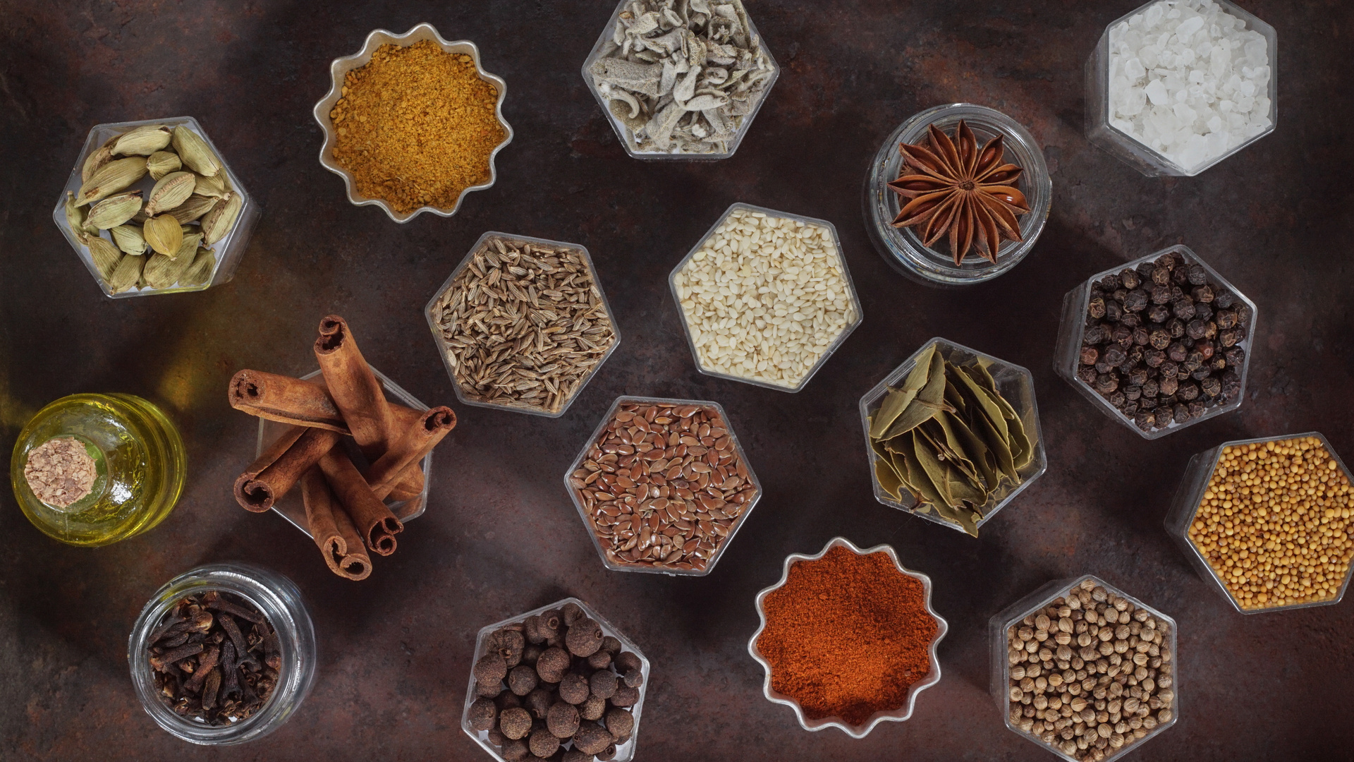 Flat Lay of Herbs and Spices